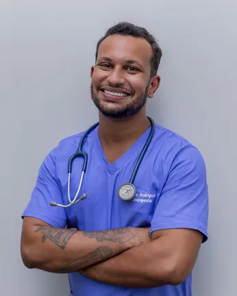 Doctor reviewing file